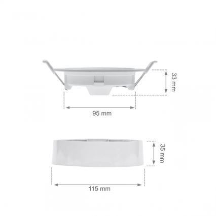 Plafonnier encastré LED ALGINE 2 en 1 LED/6W/230V 4000K blanc
