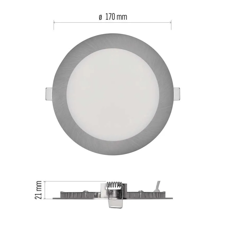 Plafonnier encastré LED NEXXO LED/12,5W/230V 3000/3500/4000K argenté Ø 17 cm