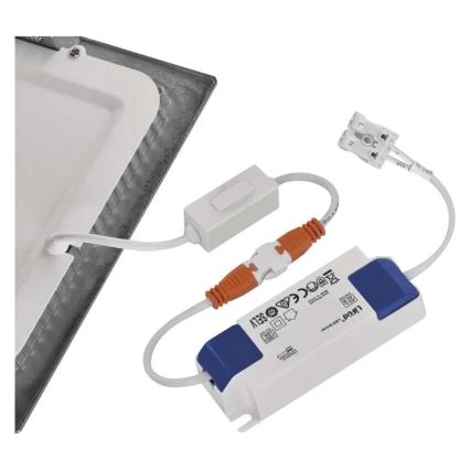 Plafonnier encastré LED NEXXO LED/18W/230V 3000/3500/4000K argenté 22,5x22,5 cm