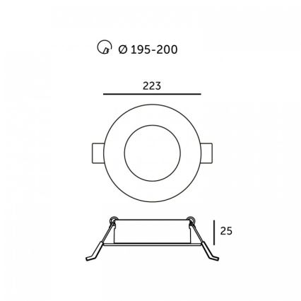 Plafonnier encastré LED SIGARO LED/18W/230V 3000/4000/6500K Ø 22 cm blanc
