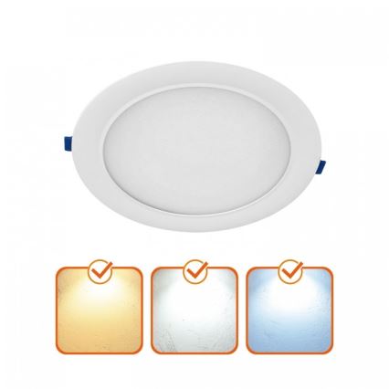 Plafonnier encastré LED SIGARO LED/24W/230V 3000/4000/6500K Ø 22 cm blanc