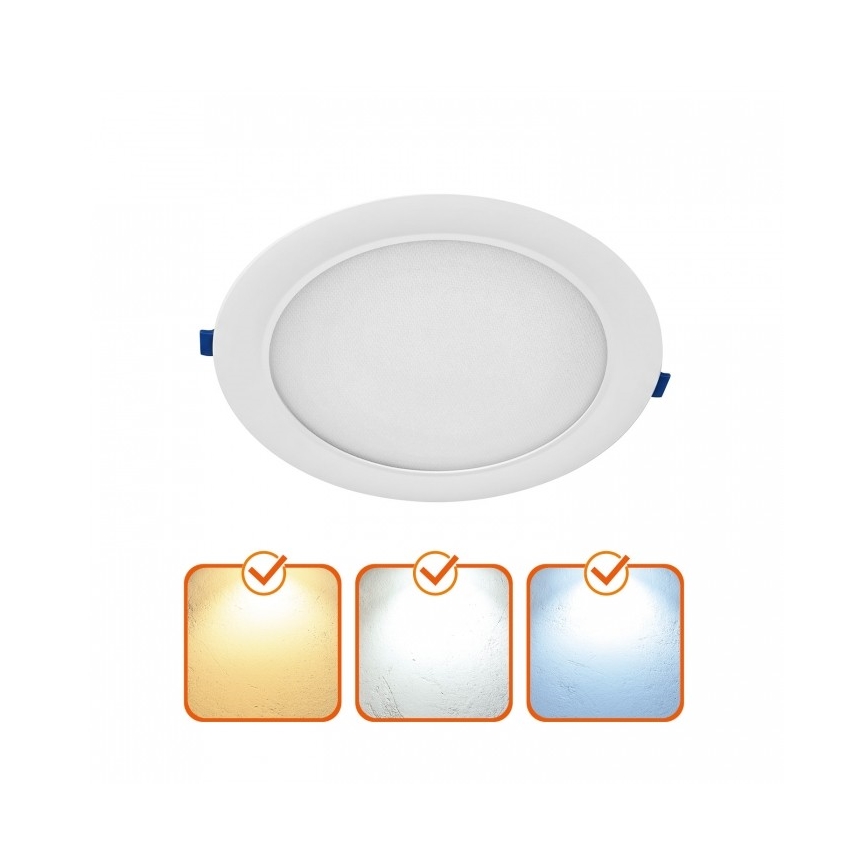 Plafonnier encastré LED SIGARO LED/24W/230V 3000/4000/6500K Ø 22 cm blanc