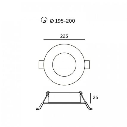 Plafonnier encastré LED SIGARO LED/24W/230V 3000/4000/6500K Ø 22 cm blanc