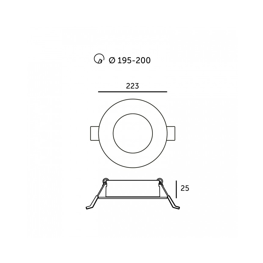 Plafonnier encastré LED SIGARO LED/24W/230V 3000/4000/6500K Ø 22 cm blanc