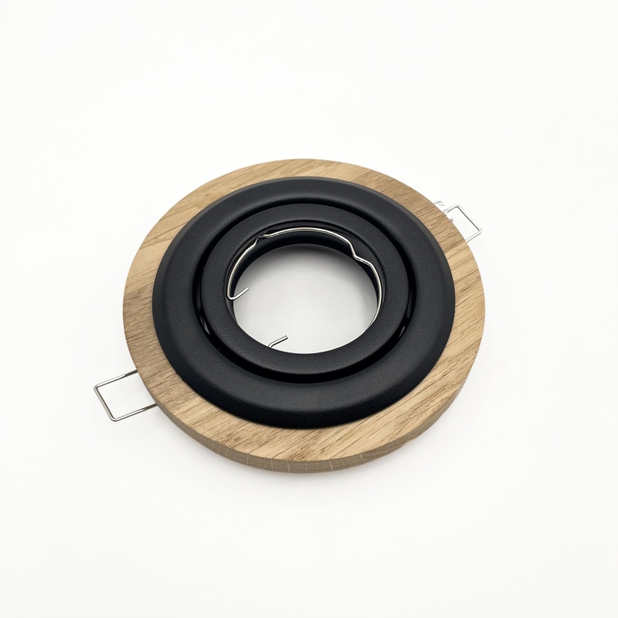 Plafonnier encastré TOBBY 1xGU10/20W/230V Ø 11,5 cm chêne/noir