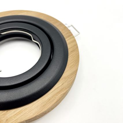 Plafonnier encastré TOBBY 1xGU10/20W/230V Ø 11,5 cm chêne/noir