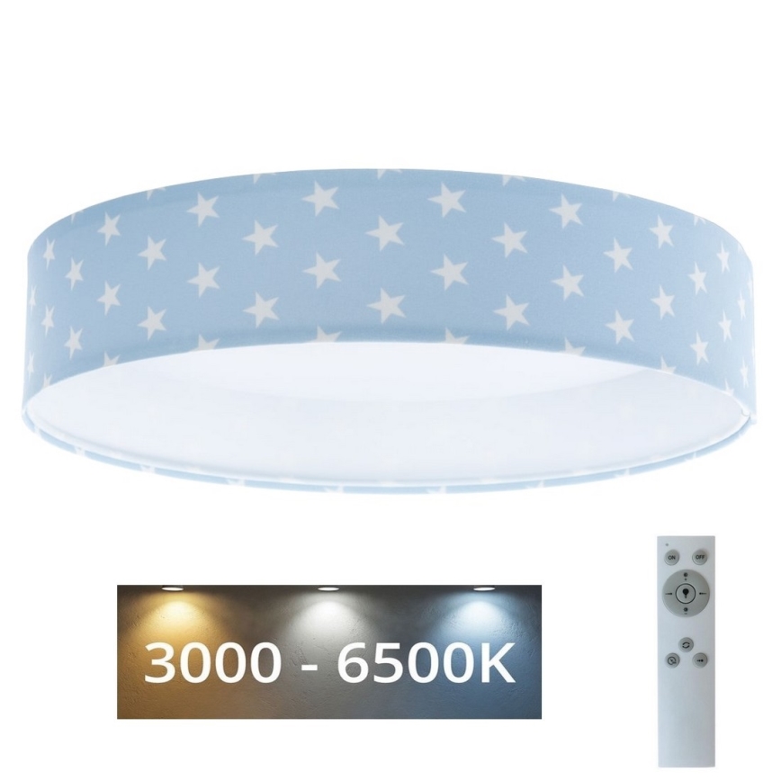 Plafonnier enfant à intensité variable SMART GALAXY KIDS LED/24W/230V 3000-6500K étoiles bleu/blanc + télécommande