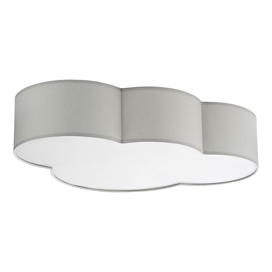 Plafonnier enfant CLOUD 4xE27/15W/230V gris