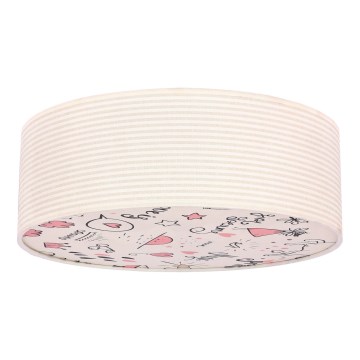 Plafonnier enfant KIDDY 2xE27/40W/230V beige/rose