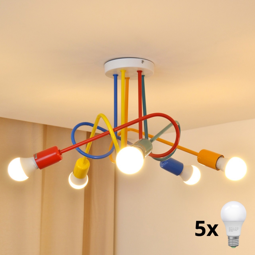 Plafonnier enfant LED OXFORD 5xE27/15W/230V
