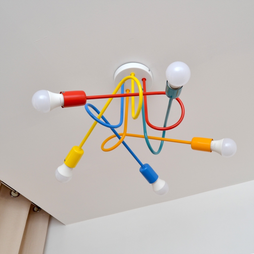 Plafonnier enfant LED OXFORD 5xE27/15W/230V