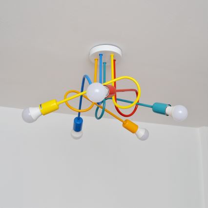 Plafonnier enfant LED OXFORD 5xE27/15W/230V