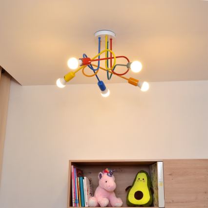 Plafonnier enfant LED OXFORD 5xE27/15W/230V
