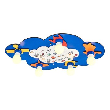 Plafonnier enfant LUCCA 5xE27/24W/230V bleu