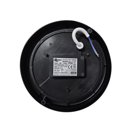 Plafonnier extérieur LED/15W/230V 4200K d. 15,5 cm IP64 noir
