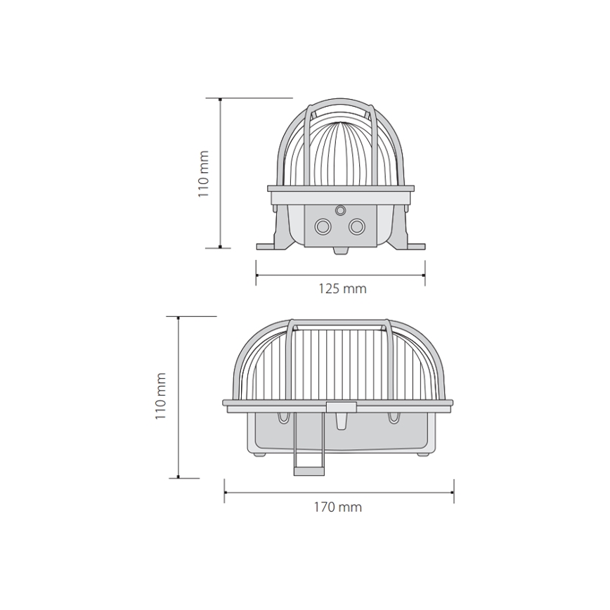 Plafonnier extérieur OVAL 1xE27/60W/230V IP44 blanc