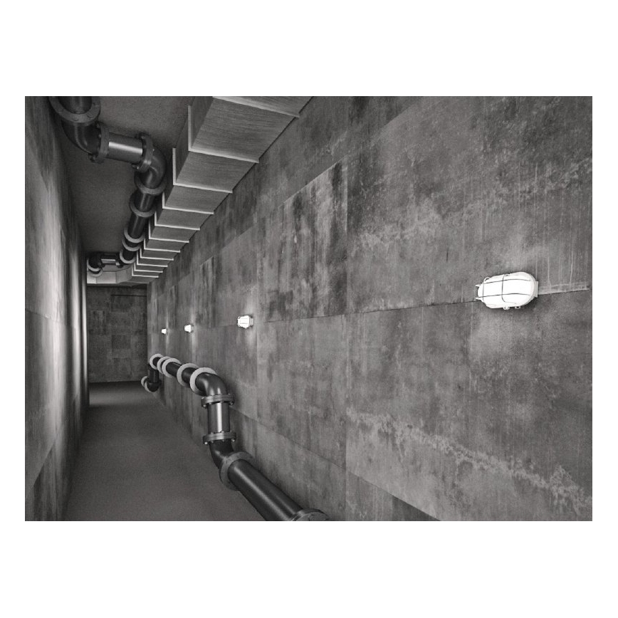 Plafonnier extérieur OVAL 1xE27/60W/230V IP44 blanc