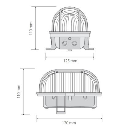 Plafonnier extérieur OVAL 1xE27/60W/230V IP44 marron