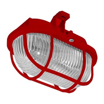 Plafonnier extérieur OVAL 1xE27/60W/230V IP44 rouge
