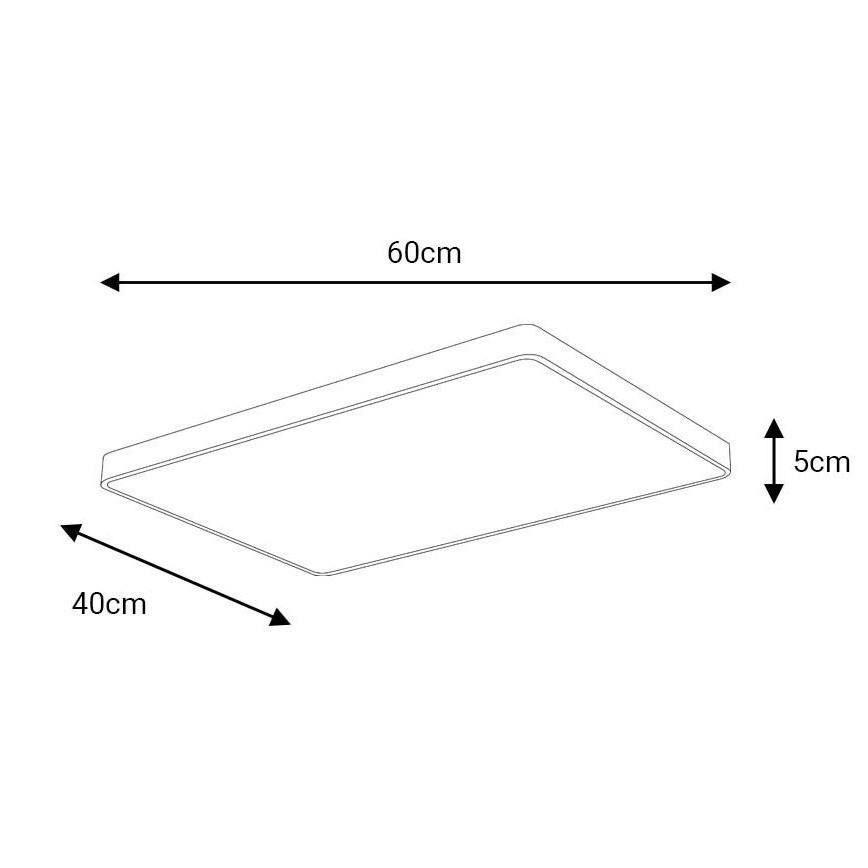 Plafonnier FELIZ LED/50W/230V 4000K 40x60 cm noir