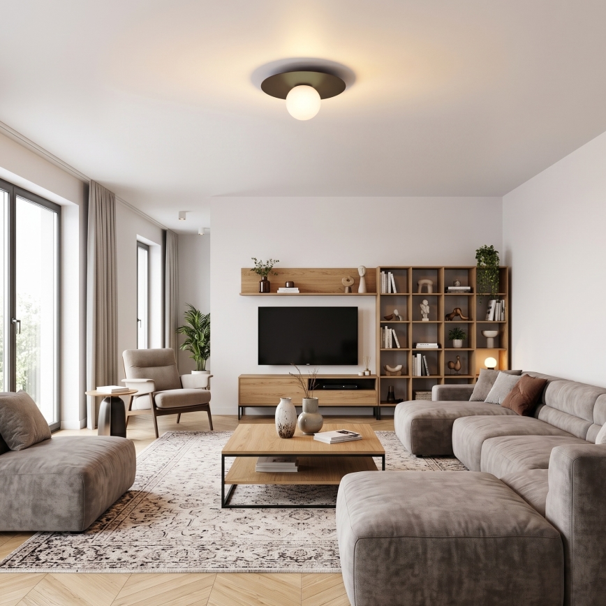 Plafonnier FLAT 1xE27/15W/230V 55x60 cm marron