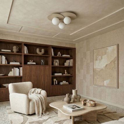 Plafonnier FLAT 3xE27/15W/230V 55x60 cm beige