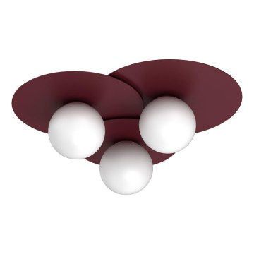 Plafonnier FLAT 3xE27/15W/230V 55x60 cm bordeaux