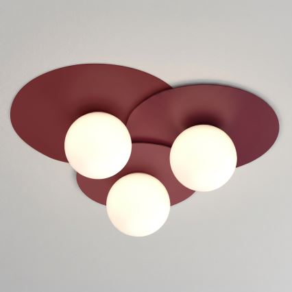 Plafonnier FLAT 3xE27/15W/230V 55x60 cm bordeaux