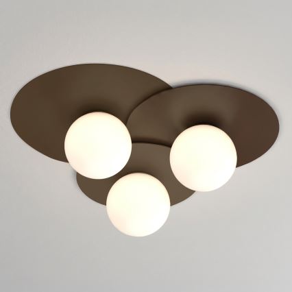 Plafonnier FLAT 3xE27/15W/230V 55x60 cm marron