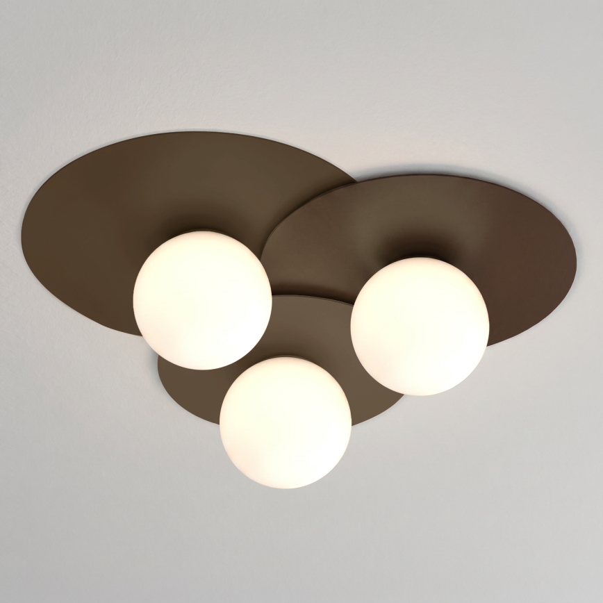 Plafonnier FLAT 3xE27/15W/230V 55x60 cm marron