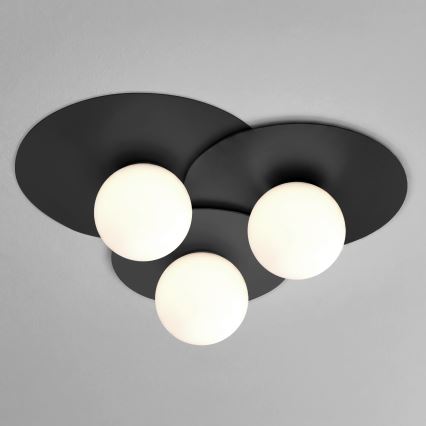 Plafonnier FLAT 3xE27/15W/230V 55x60 cm noir