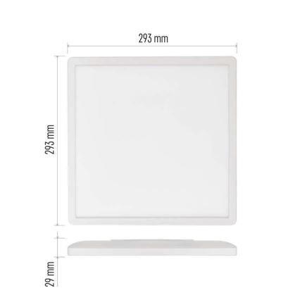 Plafonnier FLORI LED/18W/230V 4000K blanc 29x29 cm