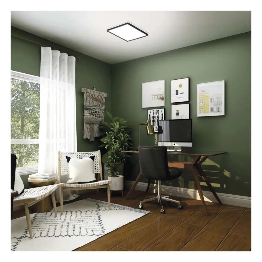 Plafonnier FLORI LED/18W/230V 4000K noir 29x29 cm
