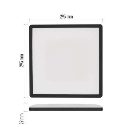 Plafonnier FLORI LED/18W/230V 4000K noir 29x29 cm