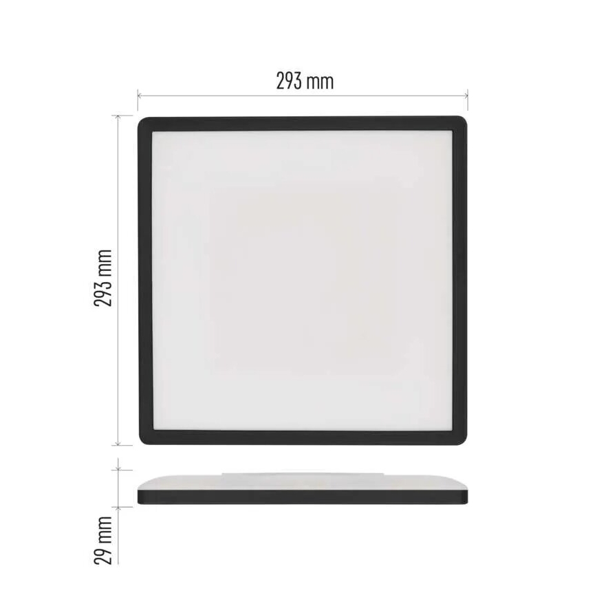 Plafonnier FLORI LED/18W/230V 4000K noir 29x29 cm