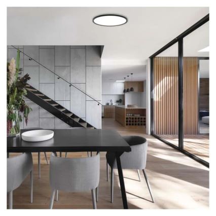 Plafonnier FLORI LED/18W/230V 4000K noir d. 29 cm