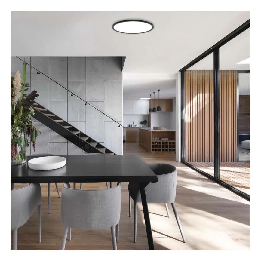 Plafonnier FLORI LED/18W/230V 4000K noir d. 29 cm