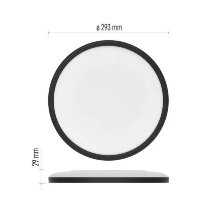 Plafonnier FLORI LED/18W/230V 4000K noir d. 29 cm