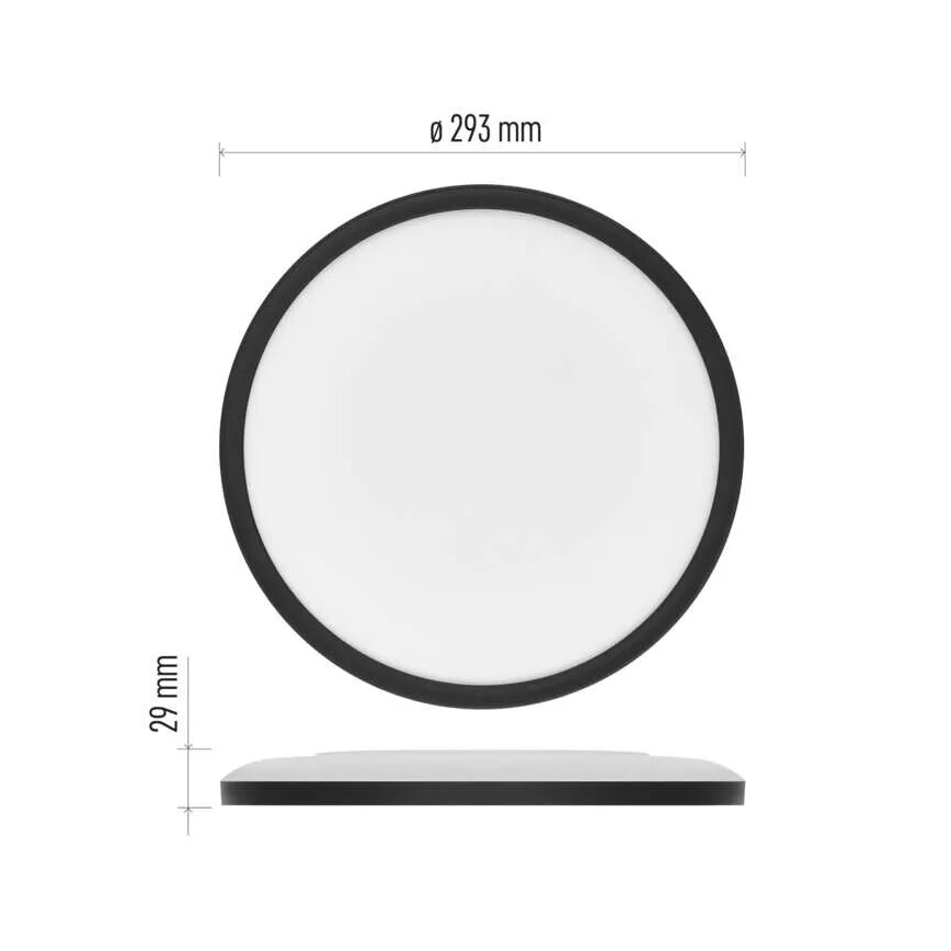 Plafonnier FLORI LED/18W/230V 4000K noir d. 29 cm
