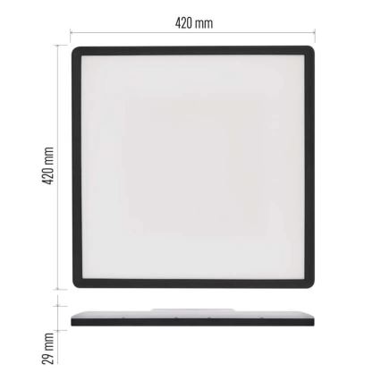Plafonnier FLORI LED/22W/230V 4000K noir 42x42 cm