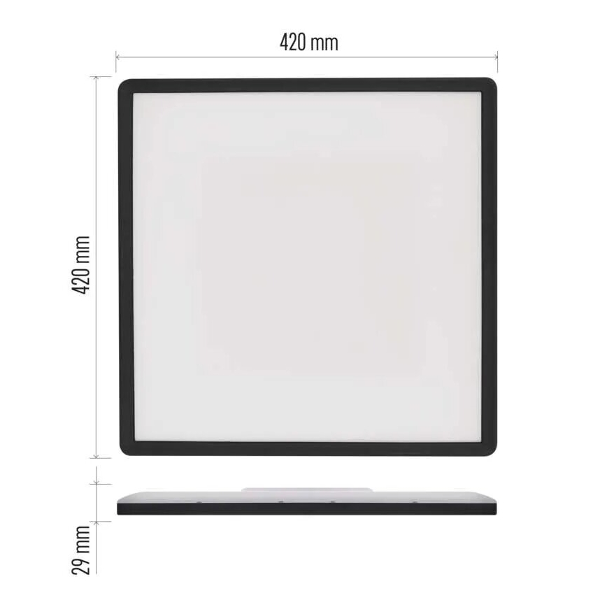 Plafonnier FLORI LED/22W/230V 4000K noir 42x42 cm