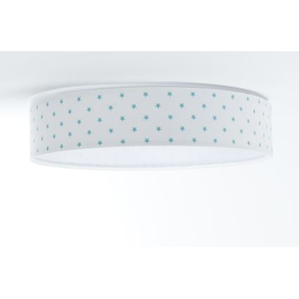 Plafonnier enfant GALAXY KIDS LED/24W/230V étoiles blanc/turquoise