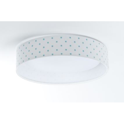 Plafonnier enfant GALAXY KIDS LED/24W/230V étoiles blanc/turquoise