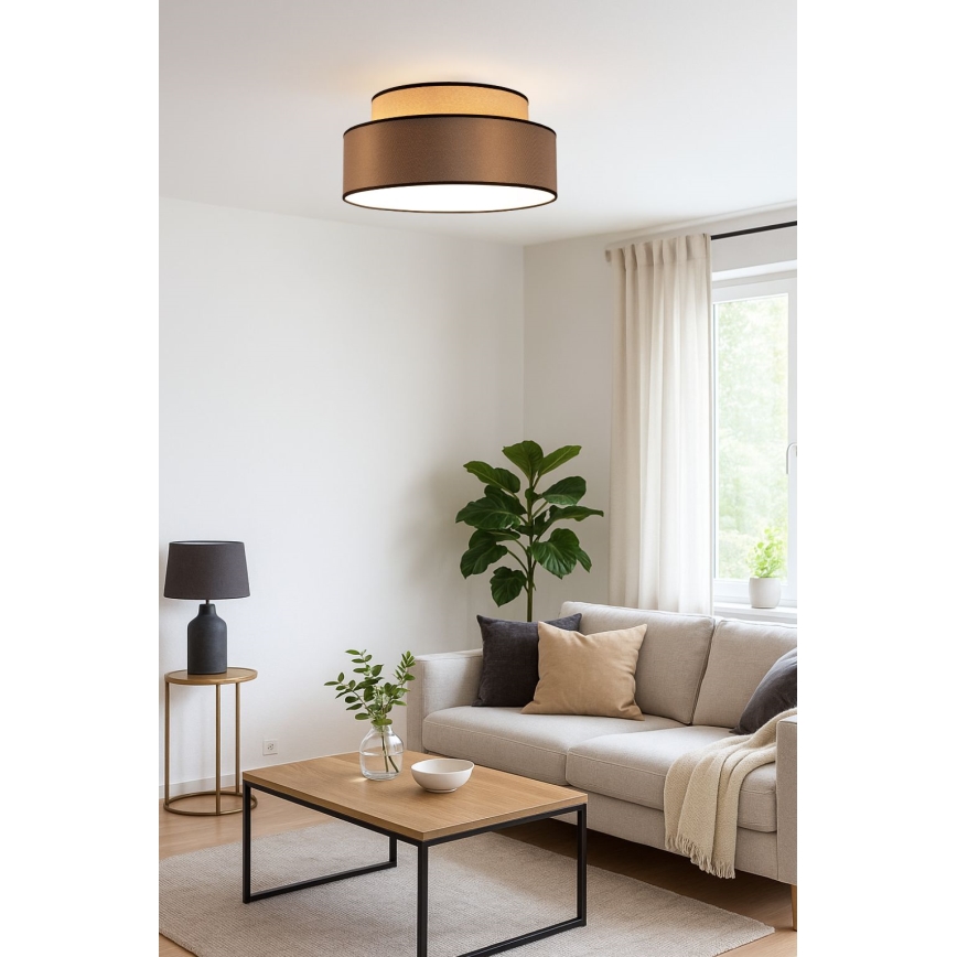 Plafonnier GRACE 1xE27/60W/230V beige/marron