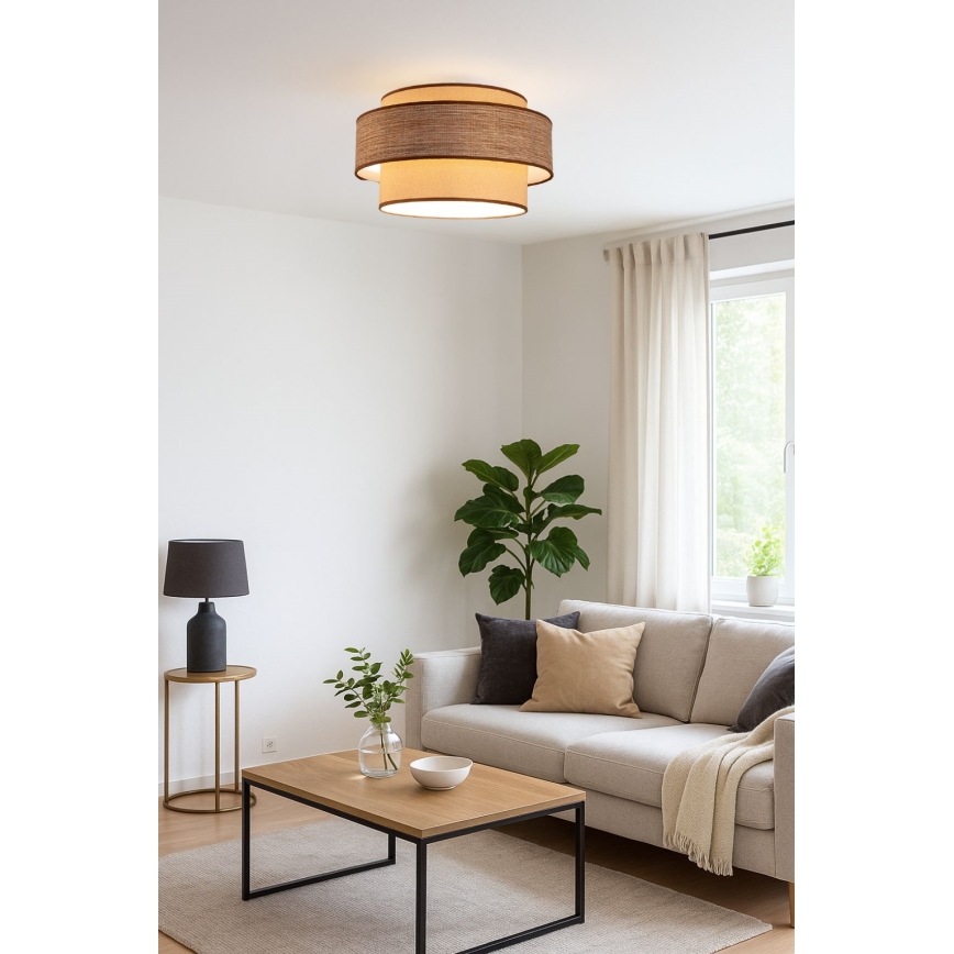 Plafonnier GRACE 1xE27/60W/230V beige/marron