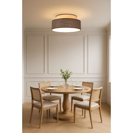 Plafonnier GRACE 1xE27/60W/230V crème/marron