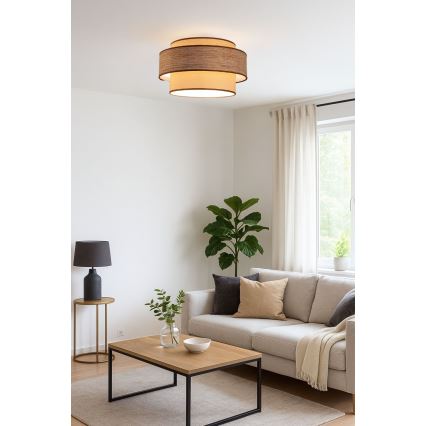 Plafonnier GRACE 1xE27/60W/230V d. 40 cm beige/marron