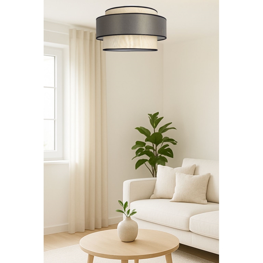 Plafonnier GRACE 1xE27/60W/230V d. 40 cm crème/gris