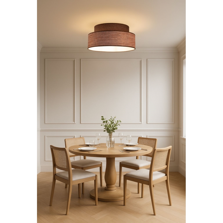Plafonnier GRACE 1xE27/60W/230V marron/beige