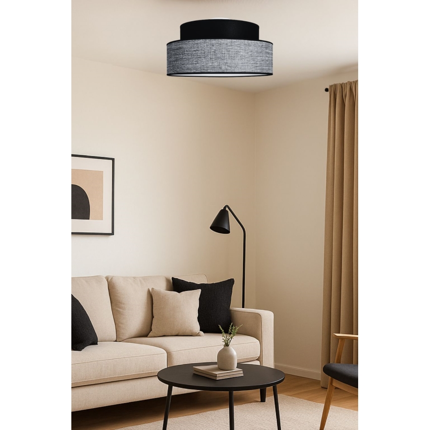 Plafonnier GRACE 1xE27/60W/230V noir/gris